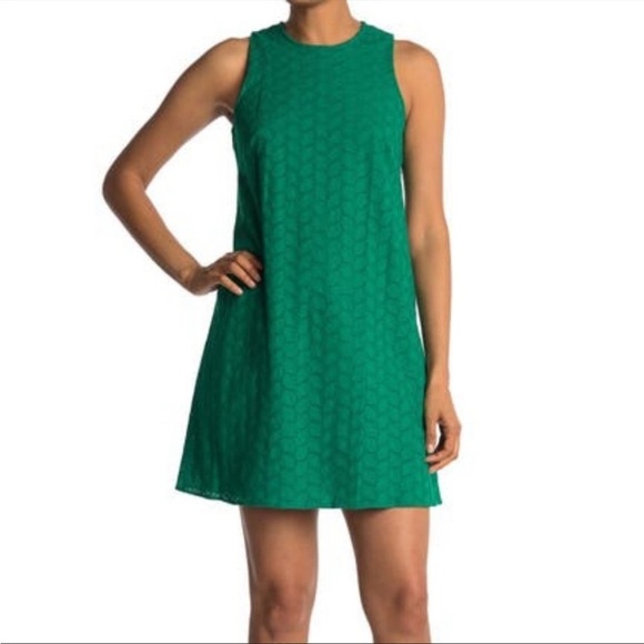 Calvin Klein Eyelet Pattern Shift Dress Size 8 - Picture 2 of 13